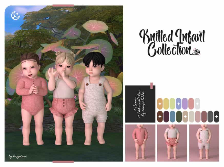 infant sims wearing knitted clothes