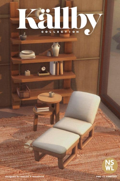 a lounge chair in a home library