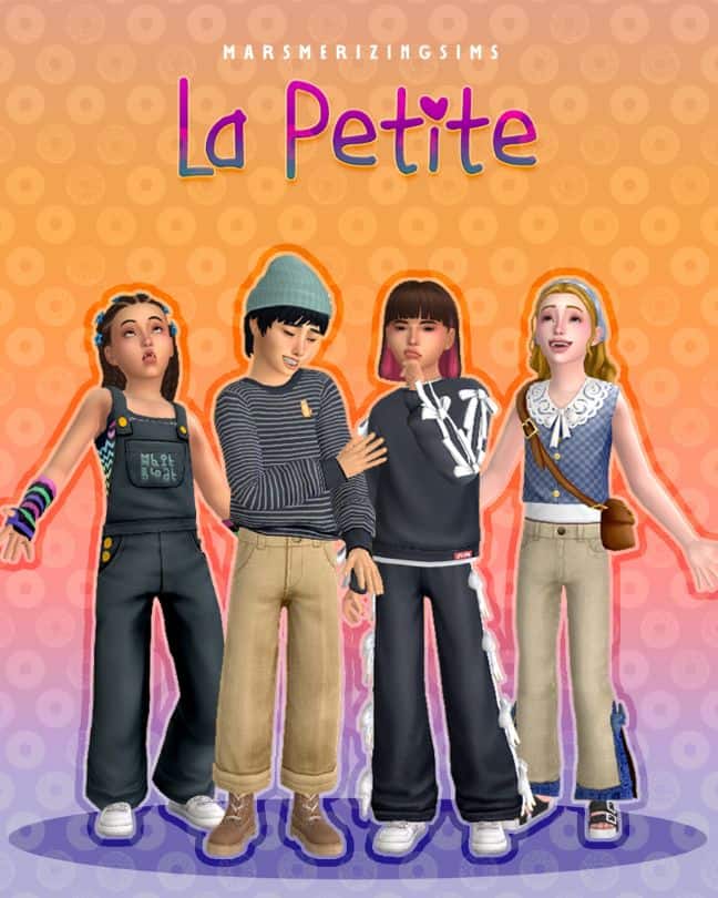 sims kids dressed in casual clothes