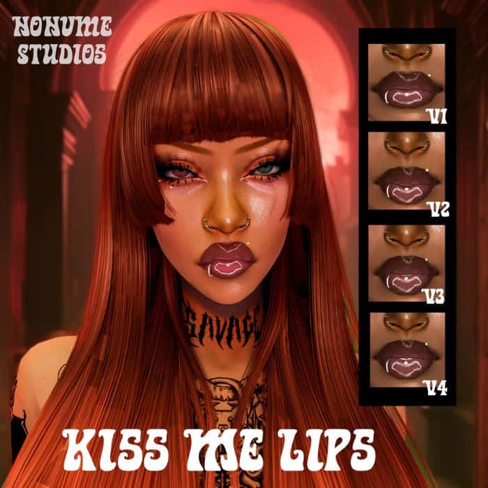 black female sim with lush lips
