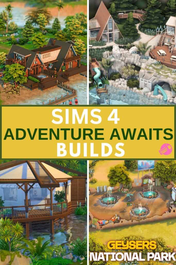 sims 4 adventure awaits builds Pinterest pin