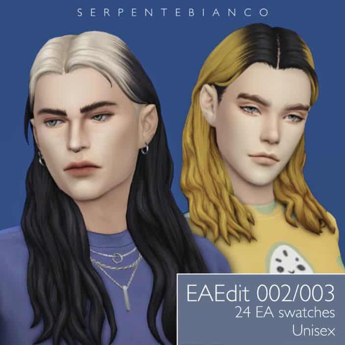 sims with different hair lengths and root regrowth