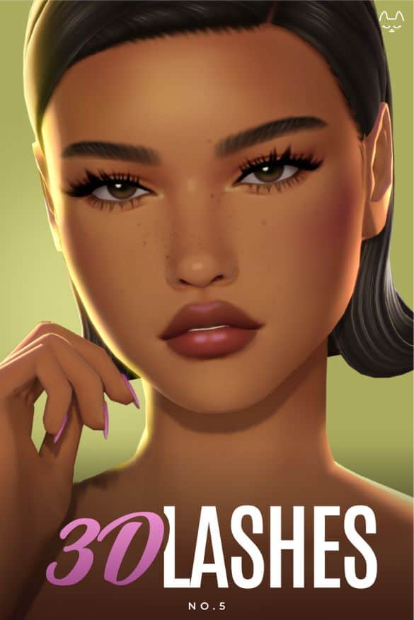 female sim with long 3D eyelashes