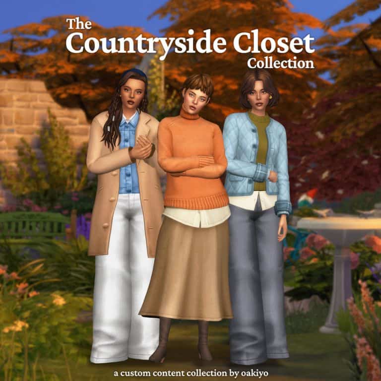 female sims dressed in cozy, warm clothing