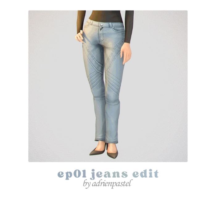 close up of light blue straight-cut jeans