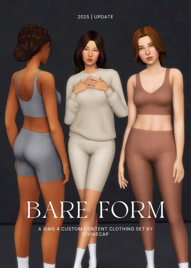 female sims dressed in activewear