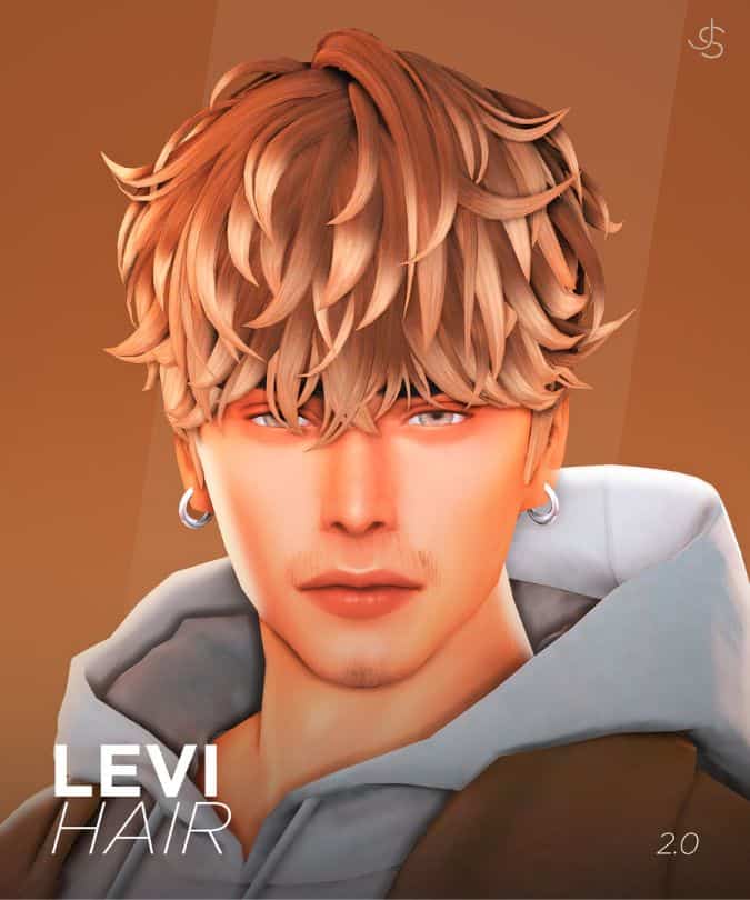 male sim with short layered blond hair