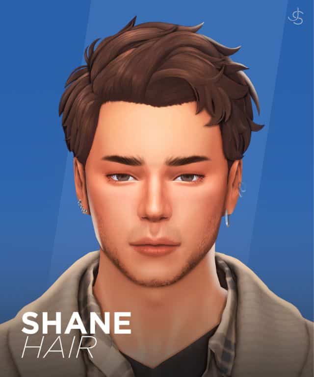 male sim with a deep side part combed over hairstyle