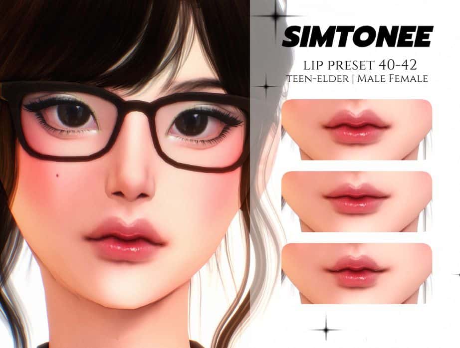 female sim with small kissable lips