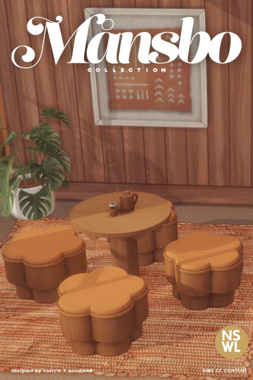 flower-shaped low seating set