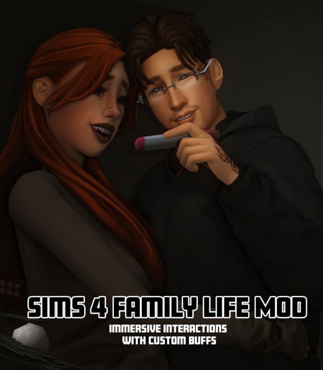 sim couple holding a pregnancy test