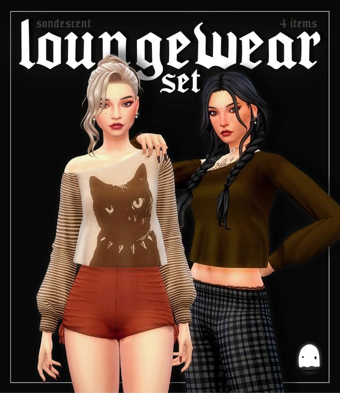 female sims wearing loungewear