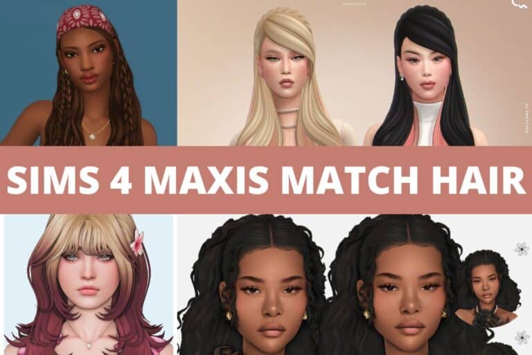 sims 4 maxis match hair collage