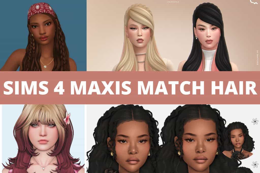 sims 4 maxis match hair collage
