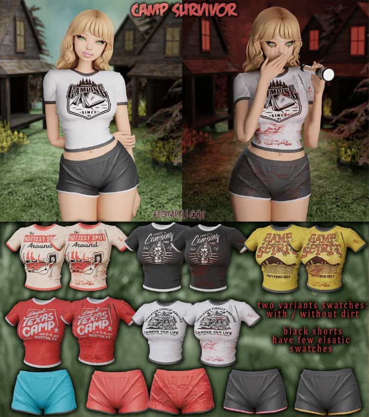 teen sims print tees and sporty shorts