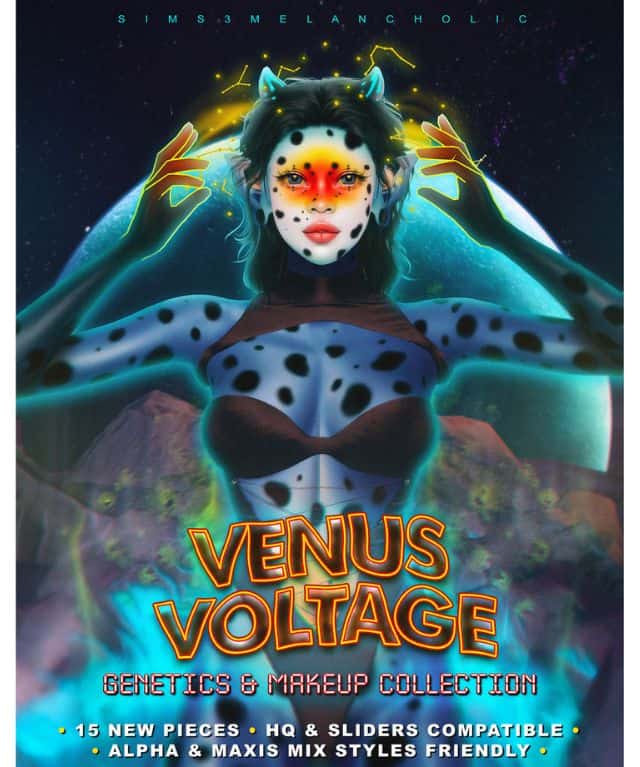 female sim with space cowgirl skin