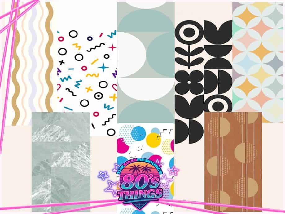 collage of mixed 80s style wallpapers