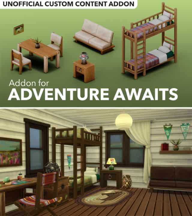 wooden furniture setup in a room