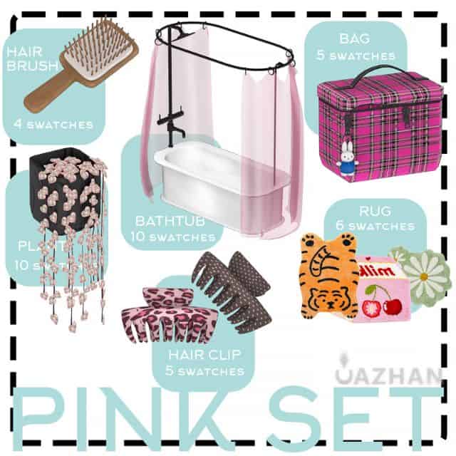 collage of a bathroom tub and items