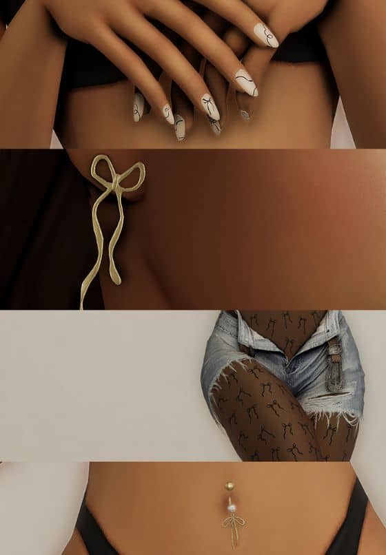 collage of mixed bow inspired accessories pieces