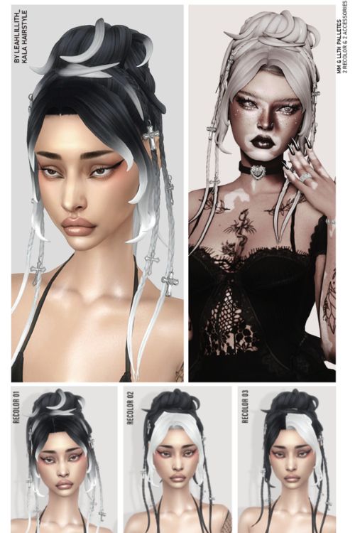 female sim with modern high bun hairstyles