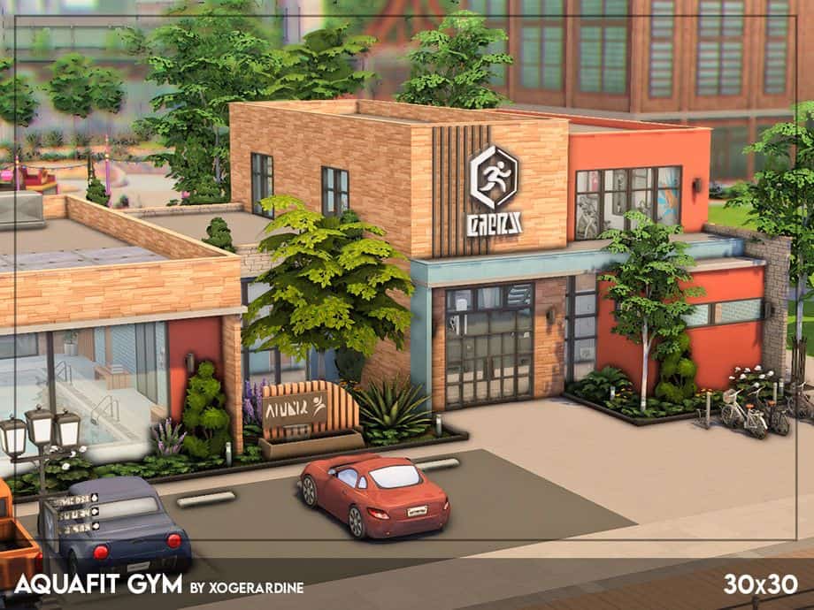 cars parked outside a gym