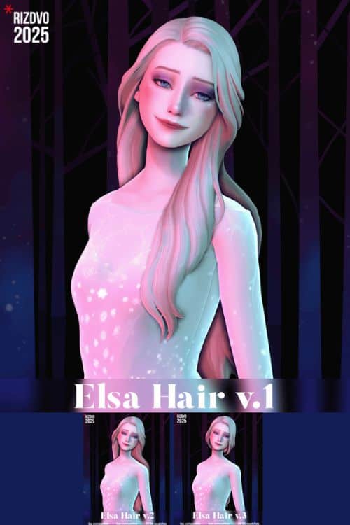female sims with Elsa-inspired hairstyles