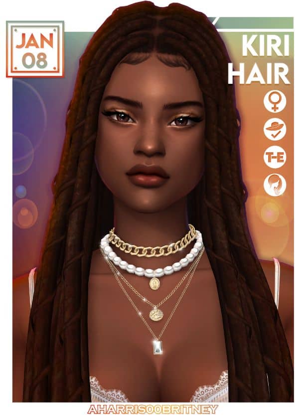 black female sim with long locs