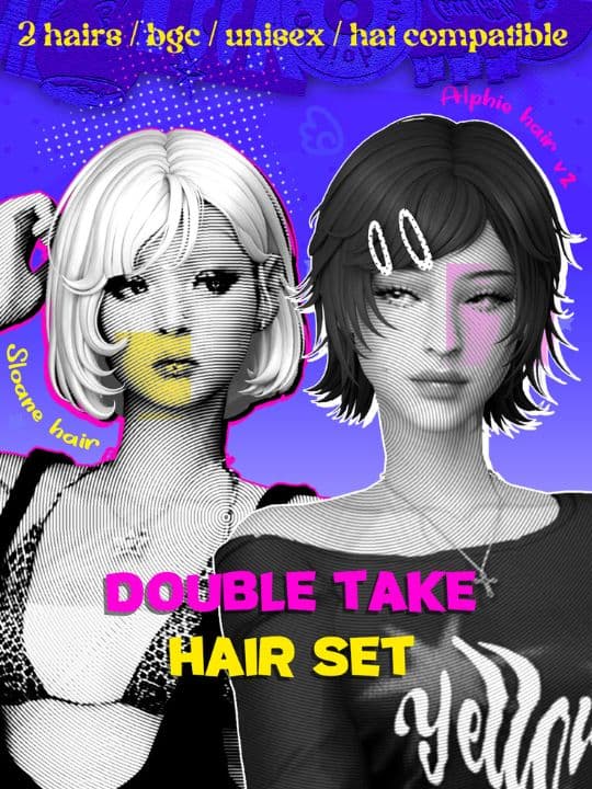 female sims with short, layered hairstyles