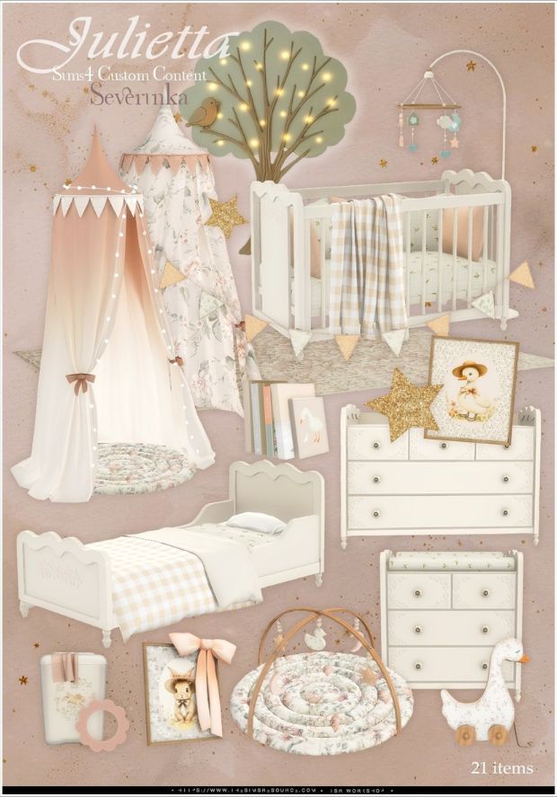 a collage of kids bedroom and nursery furniture and decor pieces