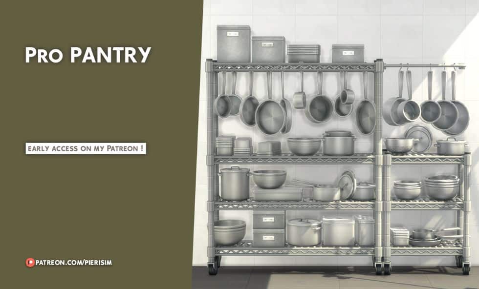 professional shelving with kitchenware pieces