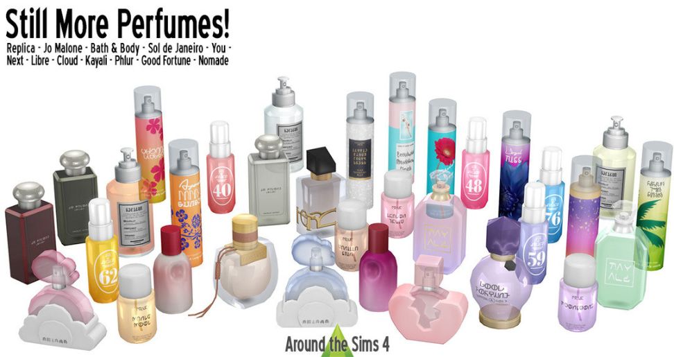 a collection of perfume bottles