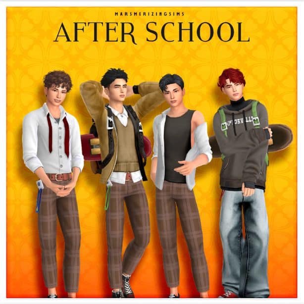 male teenager boys dressed for school