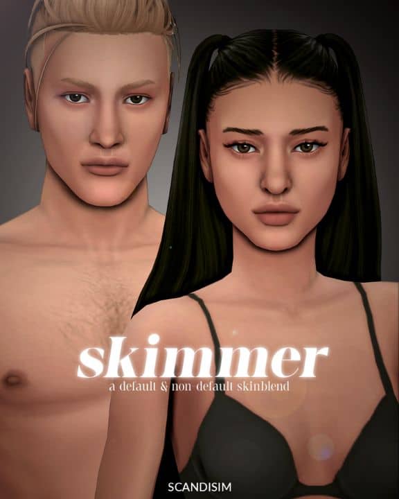 male and female sim with matte skinblend