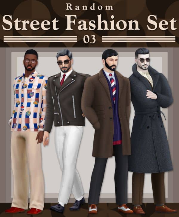 male sims wearing different jackets and overcoats