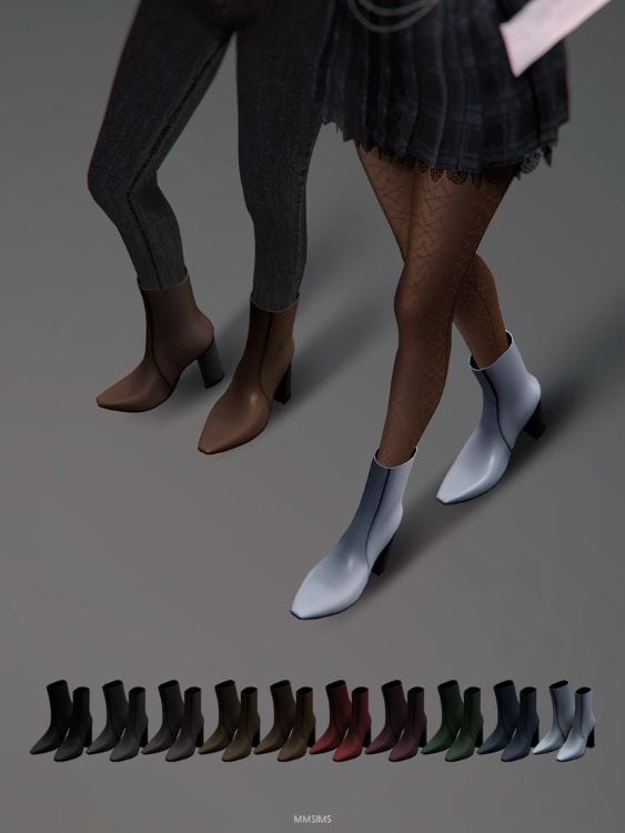 heeled shoes that hit just above the ankle