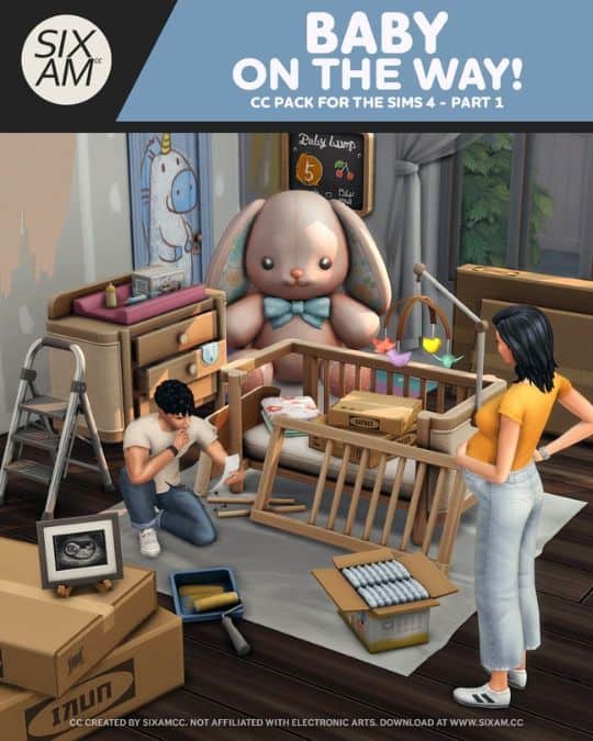 sims setting up a nursery