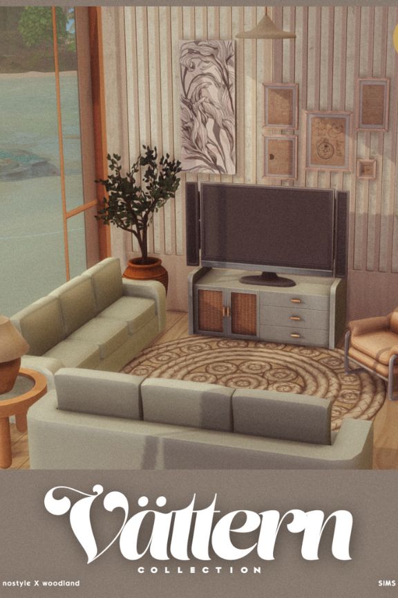 living room furniture with a soft Scandinavian and retro touch