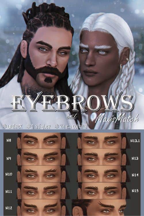 sims with full, bushy eyebrows