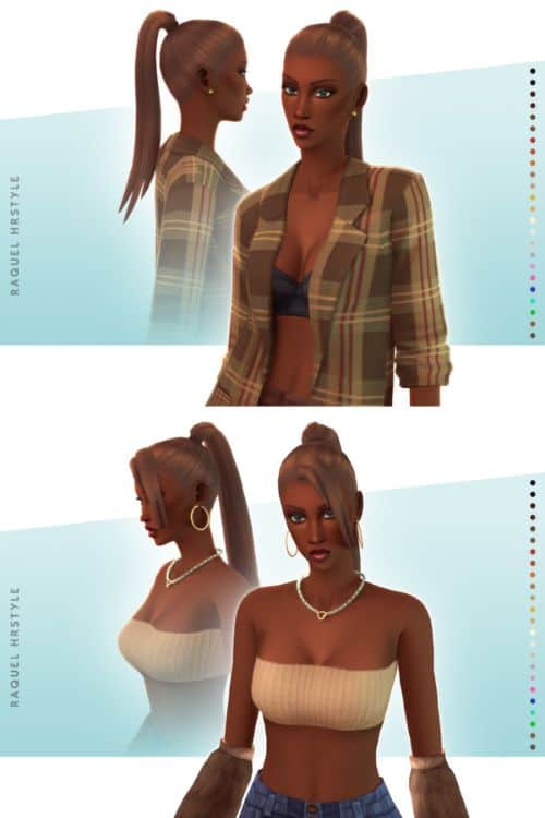 female sims with sleek high ponytails