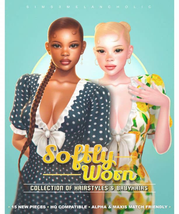 female sims with different hairstyles and babyhairs