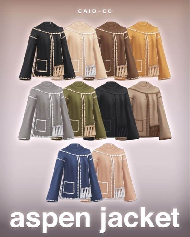 collage of jackets with integrated scarves