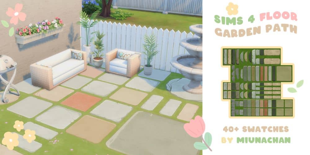 colorful garden floor path