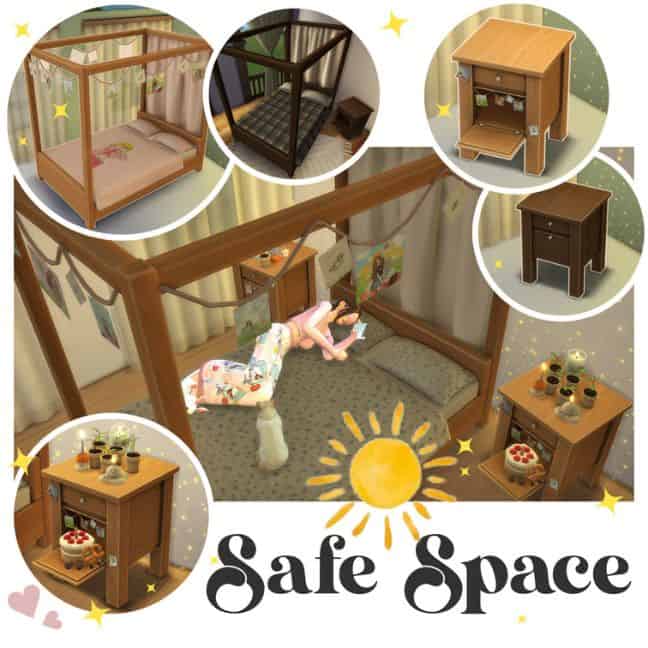 collage of mixed bedroom furniture pieces