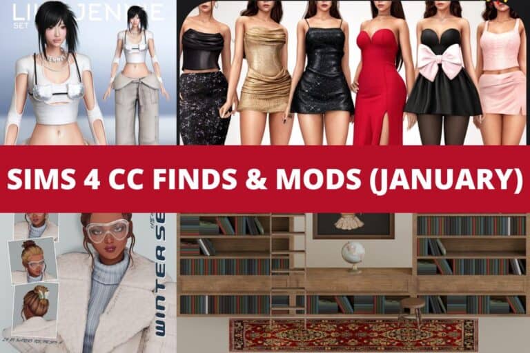 sims 4 cc finds and mods January collage