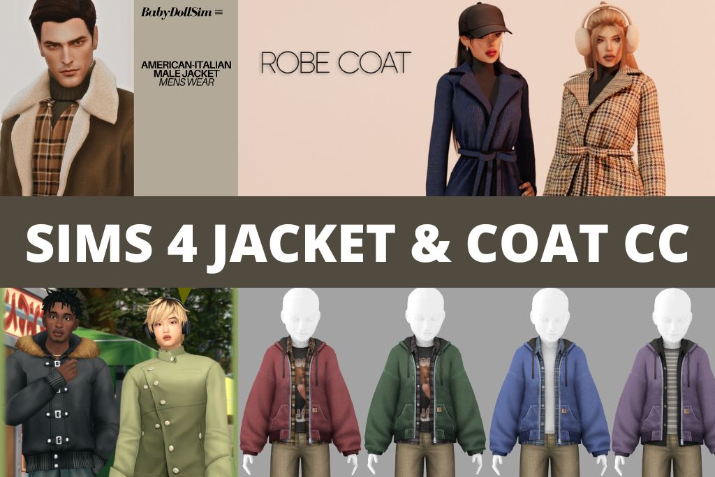 sims 4 jacket and coat cc collage