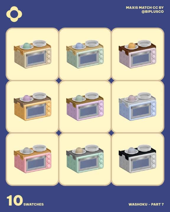 collage of different color microwaves