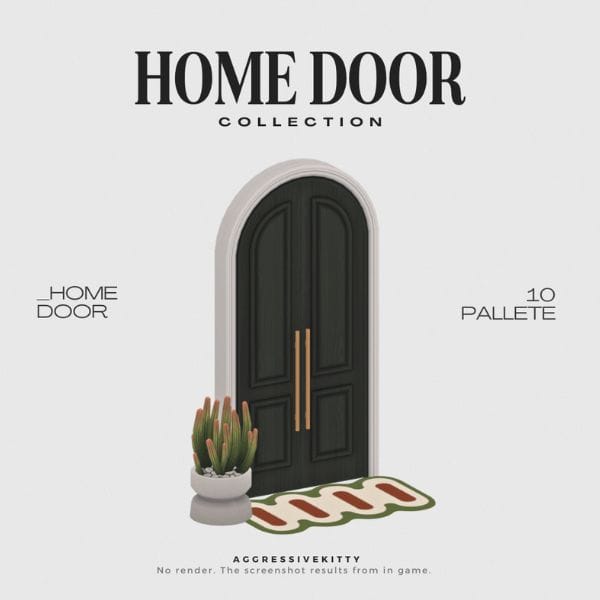 a dark green home door