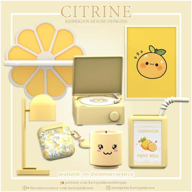 collage of lemon-themed decor pieces