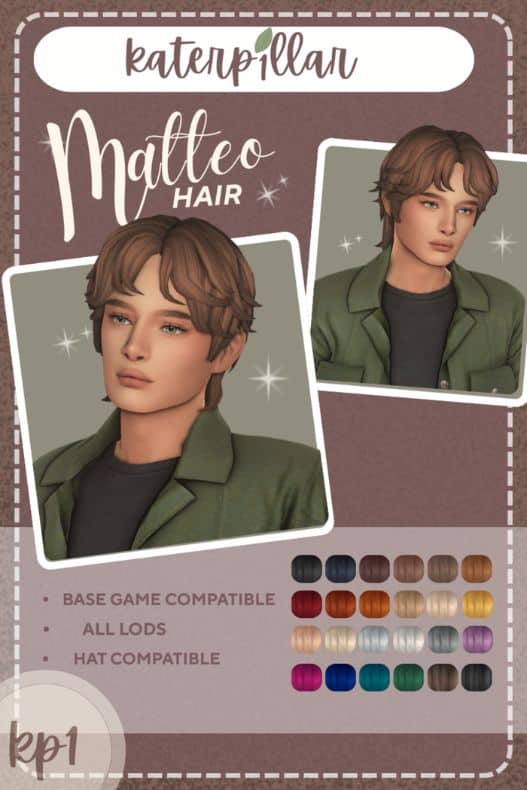 male sims with a short layered hairstyle